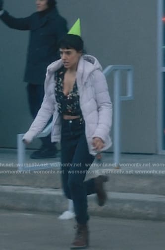 Lila's brown lace-up boots on The Umbrella Academy