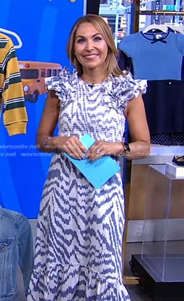 Lori's white and blue animal print dress on Good Morning America