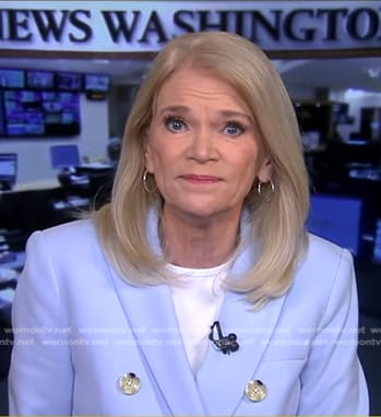 Martha's blue double breasted blazer on Good Morning America
