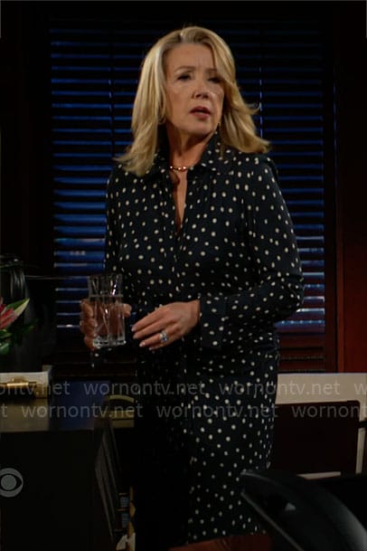 Nikki's polka dot shirtdress on The Young and the Restless