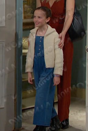 Rachel's sleeveless denim jumpsuit on Days of our Lives