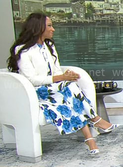 Rachel Eliza Griffiths' blue floral dress on CBS Mornings