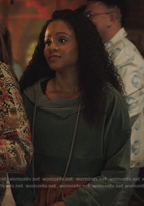 Simone's green cropped hoodie on All American Homecoming