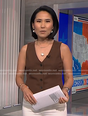 Vicky's brown vest on NBC News Daily
