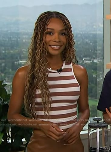 Zuri's striped tank on Access Hollywood