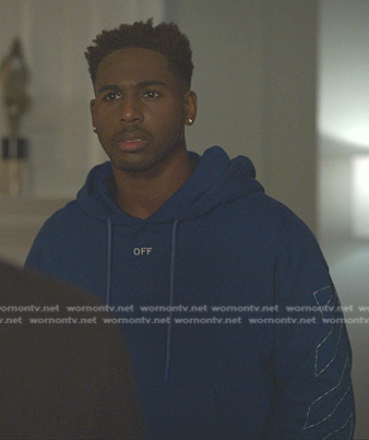 Adrian's blue hoodie on Reasonable Doubt