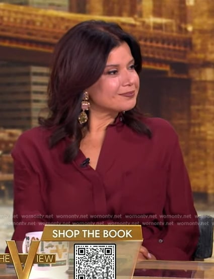 Ana's burgundy blouse on The View