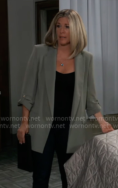 Carly's olive green blazer on General Hospital