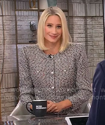 Caroline Polisi's tweed jacket on CBS Mornings