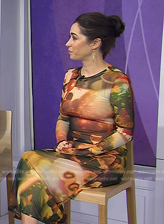 Cristin Milioti's abstract print mesh dress on Today