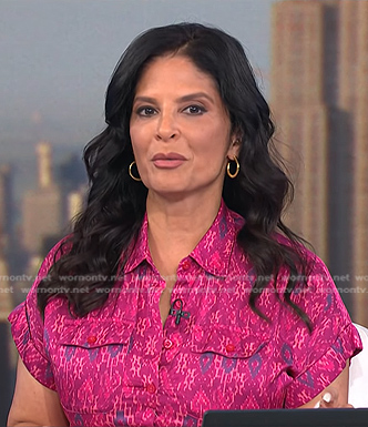 Darlene's pink printed dress on Today
