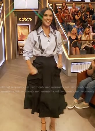 Demi Moore's Blue top and skirt on The Drew Barrymore Show