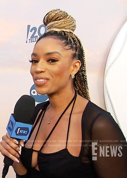 Francesca Amiker's strappy sheer dress on E! News