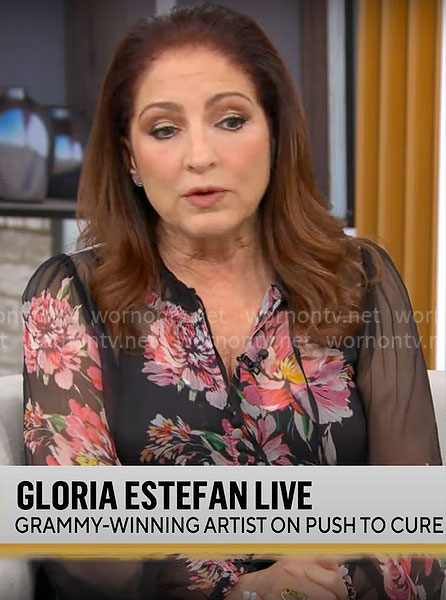 Gloria Estefan's floral blouse on CBS Mornings