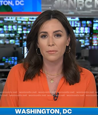 Hallie's orange collared blouse on Today