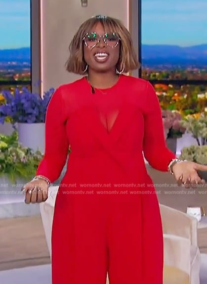 Jennifer's red jumpsuit on The Jennifer Hudson Show