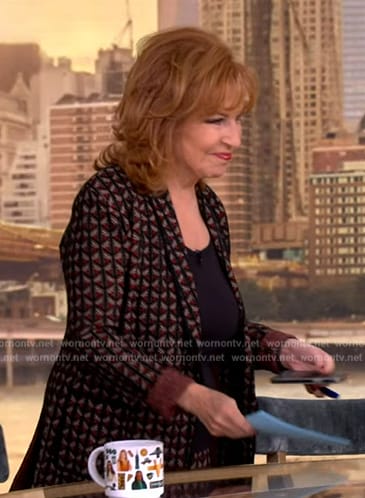 Joy's geometric knit blazer and pants on The View