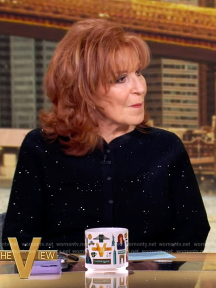 Joy's black metallic cardigan on The View