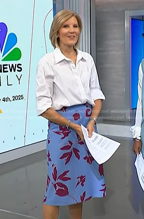 Kate's blue floral skirt on NBC News Daily