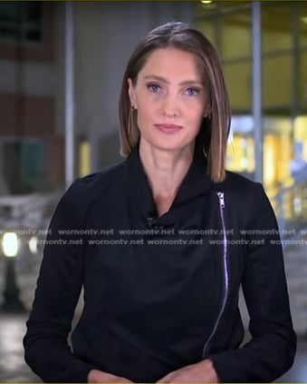 Kayna Whitworth's black zip jacket on Good Morning America