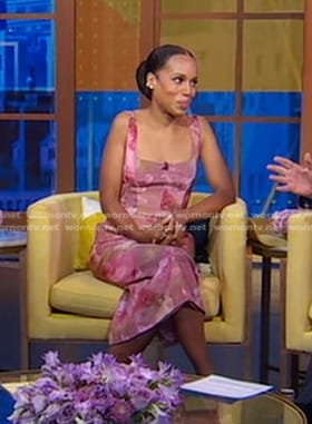 Kerry Washington's pink floral top and skirt on Good Morning America