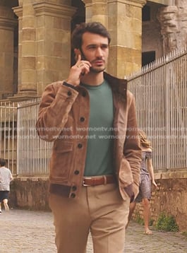 Marcello's brown suede jacket on Emily in Paris