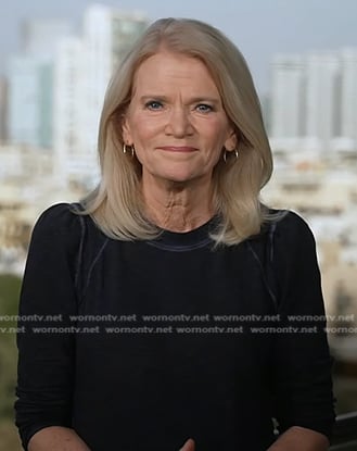 Martha's navy puff long sleeve top on Good Morning America