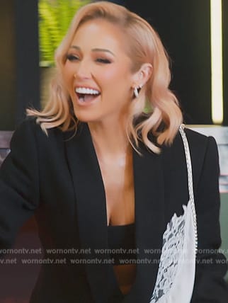 Mary's black lace asymmetric blazer on Selling Sunset