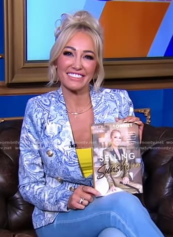 Mary Bonnet's blue paisley print blazer on Good Morning America