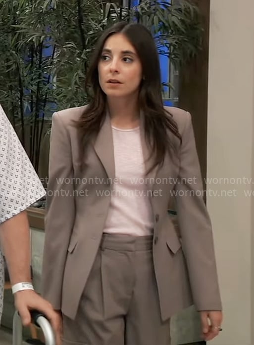 Molly's taupe suit on General Hospital