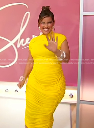 Nelly Furtado's yellow ruched jersey dress on Sherri