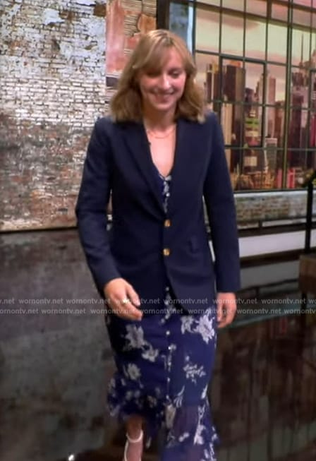Katie Ledecky's blue floral print dress on The View