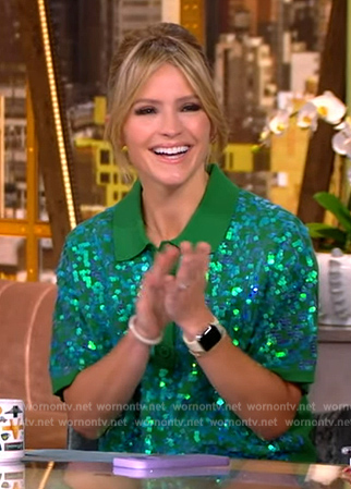 Sara's green sequin polo on The View