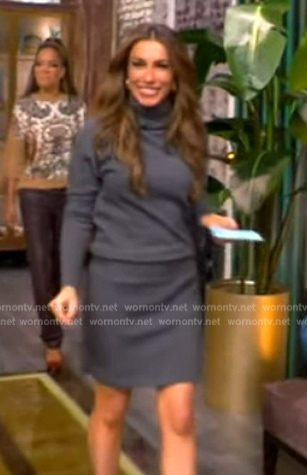 Alyssa's gray mini sweater dress on The View
