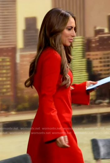Alyssa's red bell sleeve mini dress on The View
