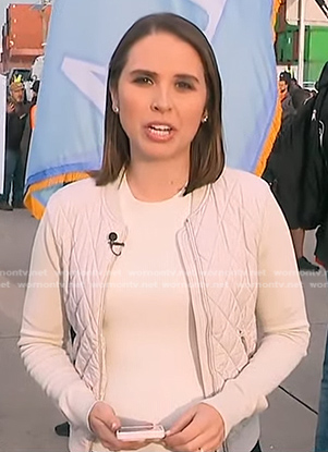Elizabeth's ivory quilted jacket on Good Morning America