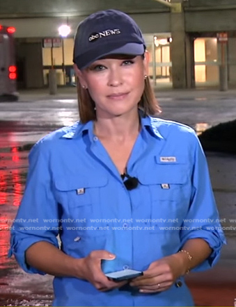 Eva's blue shirt on Good Morning America