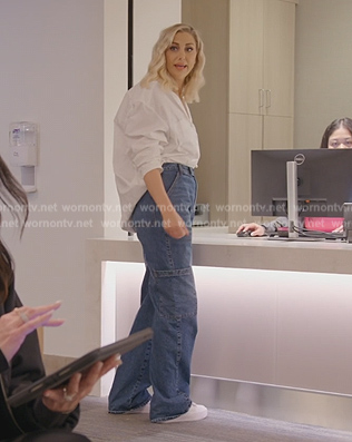Gina's denim cargo jeans on The Real Housewives of Orange County