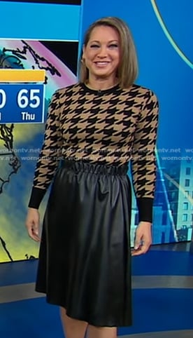 Ginger's beige houndstooth sweater on Good Morning America