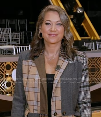 Ginger's plaid patchwork blazer on Good Morning America