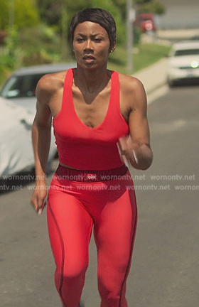 Jax's red logo leggings on Reasonable Doubt