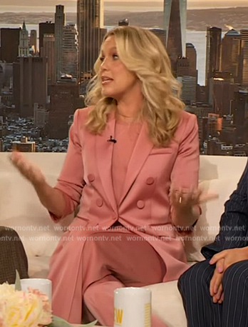 Jessica St. Clair's pink double breasted blazer on The Drew Barrymore Show