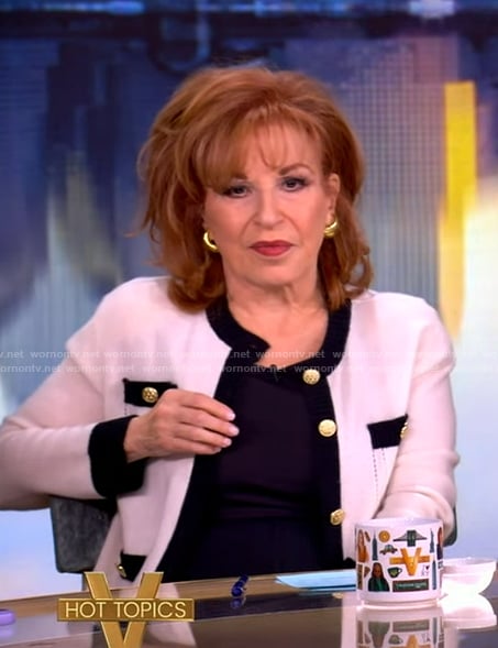 Joy's contrast trim cardigan on The View