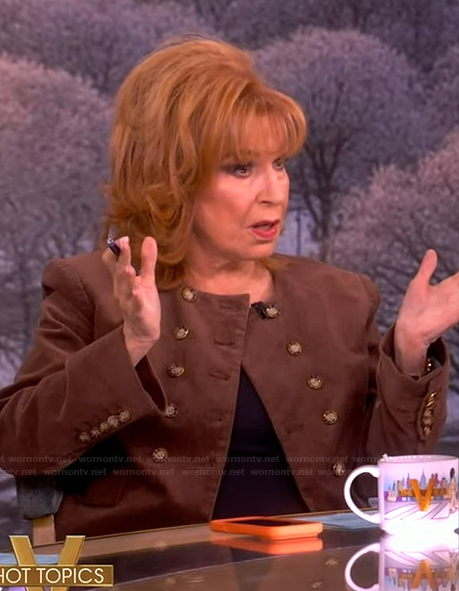 Joy's brown double breasted jacket on The View