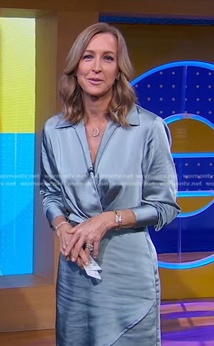 Lara's blue satin dress on Good Morning America