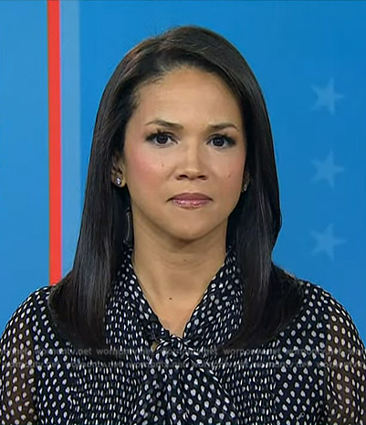 Laura's black polka dot tie neck blouse on Today