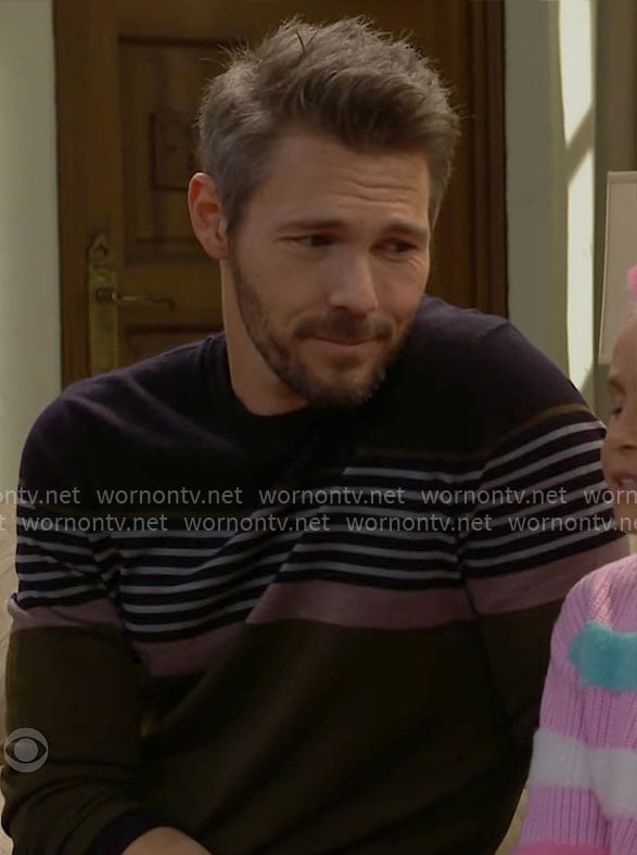 Liam's striped sweater on The Bold and the Beautiful