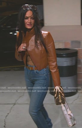 Lisa's camel cropped leather jacket on The Real Housewives of Salt Lake City