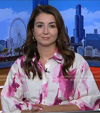 Maura Barrett's pink tie dye shirtdress on NBC News Daily