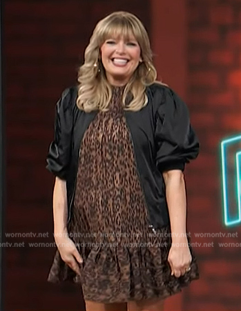 Melissa's leopard print mini dress on Access Hollywood